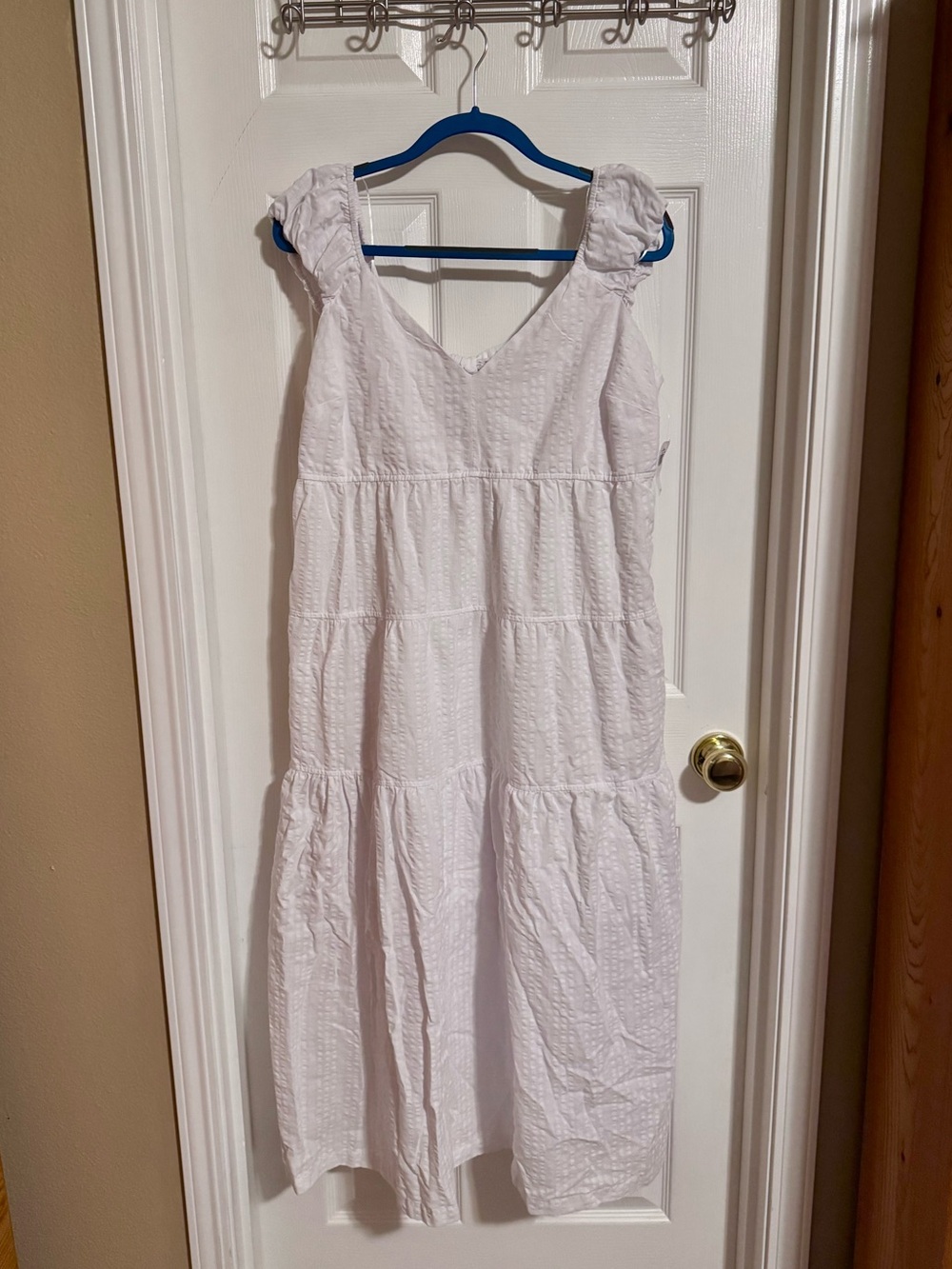 White Tiered Midi Dress